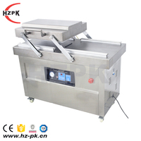 Hzpk Semi-Automatische Elektrische Dubbele Kamer Vacuüm Afdichting Verpakkingsmachine Voor Voedsel Fruit Metaal