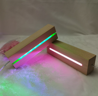 Présentoir en bois de rectangle de base de lumière de LED pour le cristal acrylique