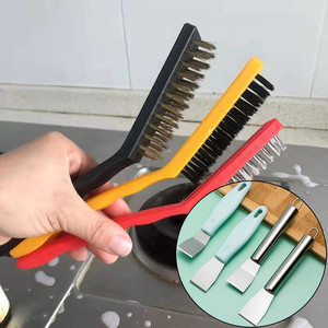 Large Gas Stove Cleaning Brush 9 Inch Steel Wire Plastic Handle Kitchen Cleaning Tool Rust Removal For Stovetop Range Hood - Product Image 2