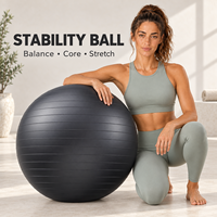 Ballon de yoga et de Pilates rose anti-éclatement et antidérapant en PVC écologique pour l'accouchement et l'exercice à domicile, 25 pouces