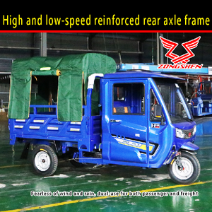 New Self-Dumping Three-Wheeled <b>Gasoline</b> Motorcycle Semi-Enclosed Water-Cooled for Freight Agricultural Use Motorized Closed - Product Image 4