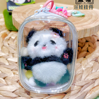 Vente en gros d'usine, porte-clés en peluche panda 3D super doux et mignon, avec un savoir-faire de fabrication de haute qualité, service ODM