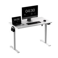 Bureau de travail moderne pivotant à hauteur réglable en métal gris pour la maison et le bureau