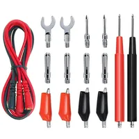 Kit Kabel Uji Multimeter 16 in 1, Kabel Probe Pengganti dengan Konektor Banana 4mm, Set Kabel U-type Insert Alligator Clip, Kabel Voltmeter