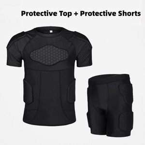 Pedidos Mistos Personalizável Homem Acolchoado Compressão Protetora Camiseta Protetora de Costelas Peito Para Futebol Paintball - Product Image 3