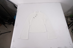 Nouveau haut évasé à col montant chinois, découpes, patchwork de dentelle Pankou, coupe ajustée, manches longues, style national, flatteur pour les silhouettes féminines tendance - Product Image 6