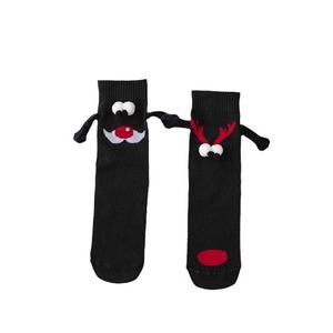 Christmas Mid-Calf <b>Socks</b> With Reindeer Face Design For Women Autumn <b>Winter</b> Cartoon Style Odor Resistant Cotton <b>Socks</b> - Product Image 4