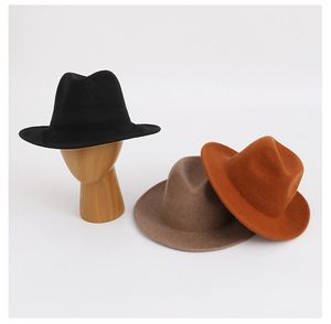 Sombrero Fedora de Fieltro de Lana Negro para Mujer, Ala Plana, Estilo Retro Británico, Vintage, Vaquero Occidental, Moda Otoño Invierno - Product Image 6