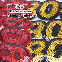 Patron Sequin Patch Tissu Autocollant pour Repassage, Accessoire de Vêtement Décoration Brodé Tissu Patch