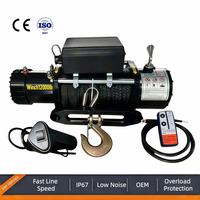 Treuil à moteur CC 12V sans balais, puissant, avec frein automatique, antidérapant, télécommande sans fil, toutes saisons, pour 4x4, SUV, camion, remorque