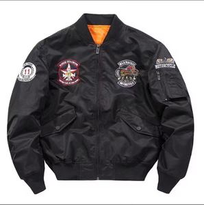 Loose-fitting Trendy Mandarin Collar Bomber Windbreaker Flight Jacket Trendy Jacket - Product Image 2