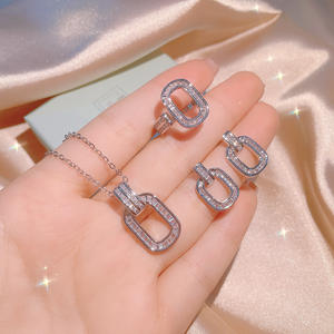 Conjunto de joyas de moda Venta al por mayor Joyería DE BODA Classic 925 Sterling Silver conjunto de joyas de circonia plata 925 - Product Image 5