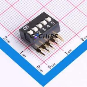 DA-05-K-T DIP Switch Through hole Component (THT) Switch Single Pole Single Throw 5 2.54mm 25mA - Product Image 1