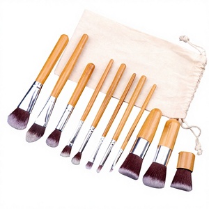 11pcs Diamond Bamboo Kabuki Makeup Brush Set Synthetic Hair for Concealer Lip and Face Makeup - Product Image 4