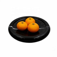 Plateau de rangement à compartiment unique WeiVibe Classic en marbre noir Marquina, forme irrégulière, bord torique de 190 mm, pour salon et cuisine