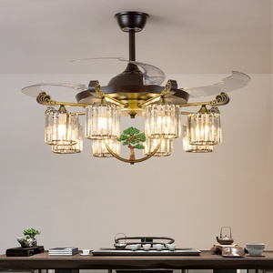 New Chinese Style <b>Fan</b> Light Household Living Room Ceiling <b>Fan</b> Light Quiet Light Luxury Living Room Light Restaurant Eye <b>Fan</b> - Product Image 1