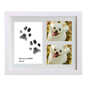 Cadre photo commémoratif personnalisable en bois noir avec empreinte de patte d'animal, impression UV à encre propre, kit d'impression, vente chaude 2023 - Product Image 5
