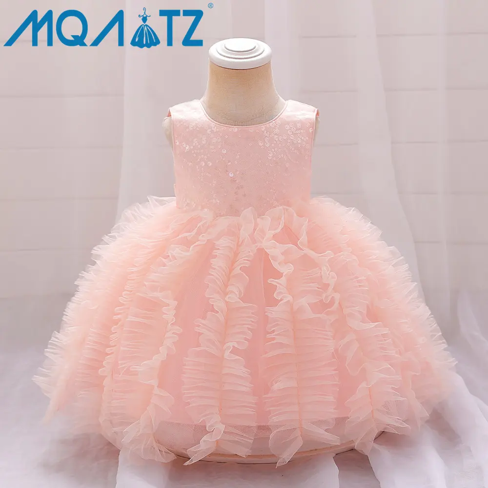 Mqatz Kids Verjaardag Jurk Baby Bloem Jurk Doop Kids Party Dress Up Met Strik