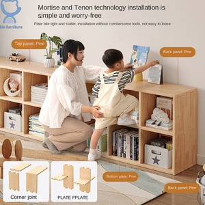 Estantería y almacenamiento <span class=keywords><strong>de</strong></span> madera maciza, armario doméstico corto, almacenamiento <span class=keywords><strong>de</strong></span> pino <span class=keywords><strong>de</strong></span> suelo a pared para sala <span class=keywords><strong>de</strong></span> estar <span class=keywords><strong>de</strong></span> niños, armario <span class=keywords><strong>de</strong></span> <span class=keywords><strong>rejilla</strong></span> combinado - Product Image 3