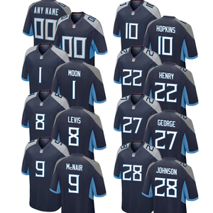Marineblauwe Tennessee Jersey Custom American Football Shirts, gestikte geborduurde jeugduniformen, sportkleding met logo's - Product Image 1