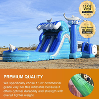 Structure gonflable géante PVC Dauphin Princesse avec toboggan et piscine, pour enfants