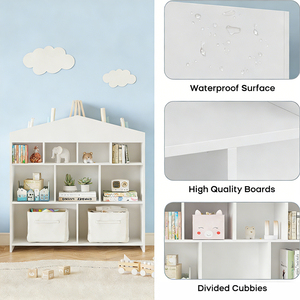 Organizzatore Moderno e Sicuro in Legno per Giocattoli - Libreria a 9 Scomparti e Mobile per Sala Giochi per Scuola e Soggiorno - Product Image 5