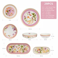 29 pièces de vaisselle en céramique personnalisée avec logo imprimé floral, assiettes, bols, maison, cuisine, hôtel, restaurant, cadeau unique