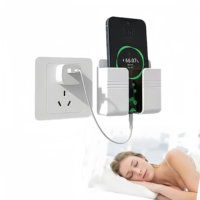 Boîte de rangement murale autocollante en plastique, support de charge pour téléphone, organisateur de télécommande pour bureau, chambre à coucher, salon