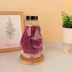 MAYSURE Neues Design 350 ml 12 Unzen Glas Honigglas mit Metalldeckel kreative einzigartige Honiggläser Glas-Lebensmittelbehälter