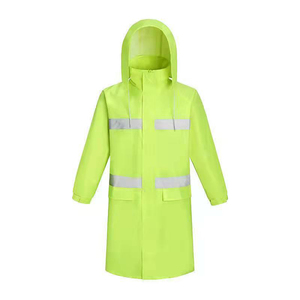 Gabardina larga con capucha para hombre, impermeable, reflectante, tela Oxford, abrigo de plástico, abrigo de lluvia para viajes al aire libre - Product Image 2