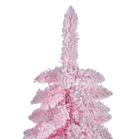 Direktverkauf ab Werk Hochwertiger Beflockter Rosa PVC-Weihnachtsbaum mit Beleuchtung, Geeignet für Familienfeiern zur Dekoration