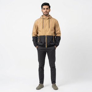 New Styles Customized Logo <b>Men's</b> <b>Jackets</b> <b>Long</b> Sleeves Hooded 100% Polyester Full Zip <b>Men</b> Outdoor Windbreaker <b>Jacket</b> - Product Image 1