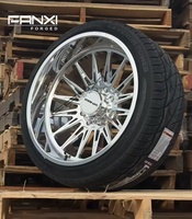 Jantes forgées tout-terrain Fanxi personnalisées 24x12 24x14 26x14 28x16 30x16 argentées, concaves profondes avec enjoliveurs flottants, entraxes 8x6.5 8x170 8x180