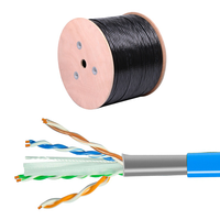 Kabel LAN Luar Ruangan OWIRE CAT7 U/UTP Konduktor Tembaga Bebas Oksigen 23AWG Selubung PVC+PE Solid Bandwidth 100MHz 90m 8-Konduktor