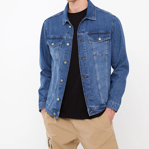 Veste en jean d'hiver pour homme de qualité supérieure personnalisée, 100% coton, teinture unie, fabrication sur mesure, services OEM, logo sur le devant - Product Image 1