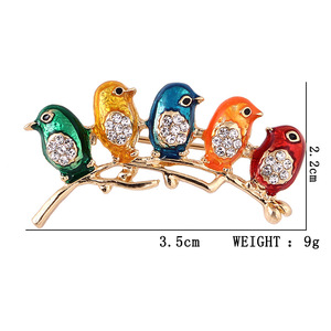Broche Five Birds, Bijoux de Mode, Cadeaux de Banquet, Badges pour Vêtements, Bijoux pour Femme, Décoration Vestimentaire - Product Image 4