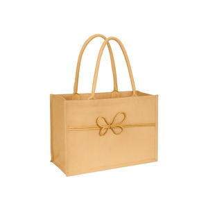 Bolsa de Yute Elegante con Lazo, Precio al por Mayor, Personalizable, Ecológica y Reutilizable para Compras - Product Image 1