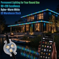 Contrôleur Wifi intelligent 12V 24V 36V Rgbic 3 Lumières ponctuelles LED IP68 Éclairage extérieur permanent avec rail en aluminium