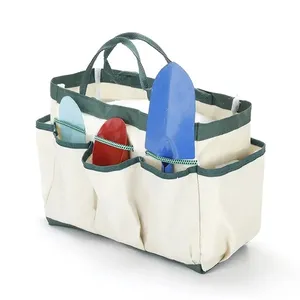 Modedesign 8 Deep Pockets Griffe Riemen-Werkzeugs atz für Gartengeräte Aufbewahrung Garten-Werkzeug tasche Leinwand Garten-Einkaufstasche