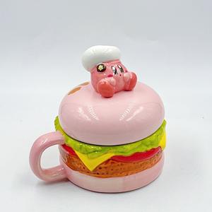 Pink Cartoon Kirby Cantimplora <span class=keywords><strong>Kawaii</strong></span> Hat Taza de cerámica 3D Regalo de vacaciones de Navidad <span class=keywords><strong>Tazas</strong></span> de cerámica - Product Image 5