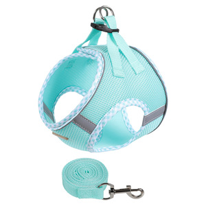 Summer Ventilated <b>Dog</b> Chest Harness, Soft Mesh Puppy Walking Vest with Leash - Product Image 2