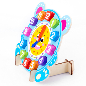Best-selling Preschool Age Child Cognitive Shape Toys Geometric Wooden Digital Clock High Quality Wooden Digital Clock Toy - Product Image 4