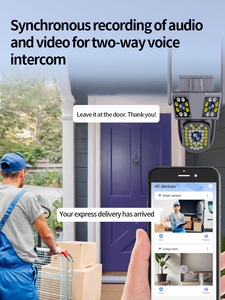 工厂OEM防水3镜头3屏4k高清人体检测Wifi监控彩色夜视闭路电视网络Ip摄像机 - Product Image 5