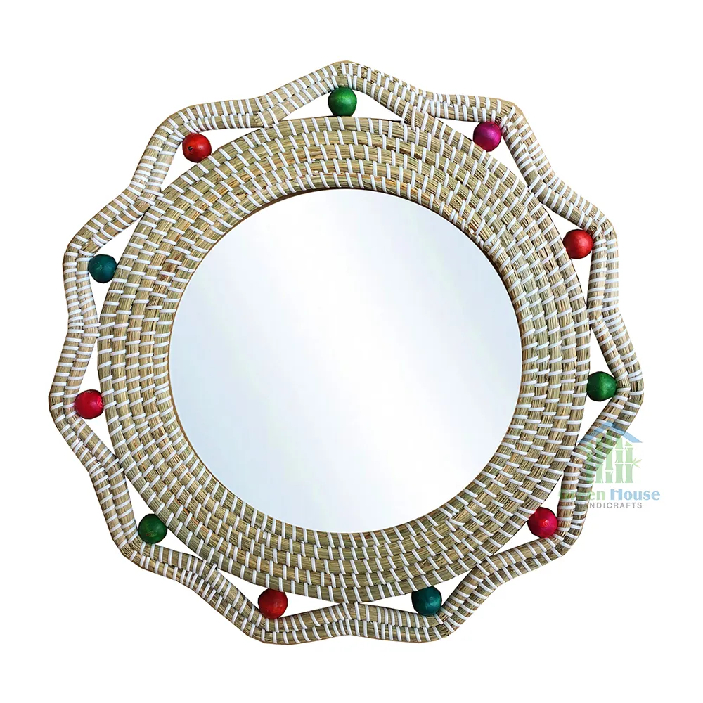 Seagrass Mirrors Decor Wall Fast Delivery Sustainable Multifunction Customized Green House Handicraft Vietnam Manufacturer