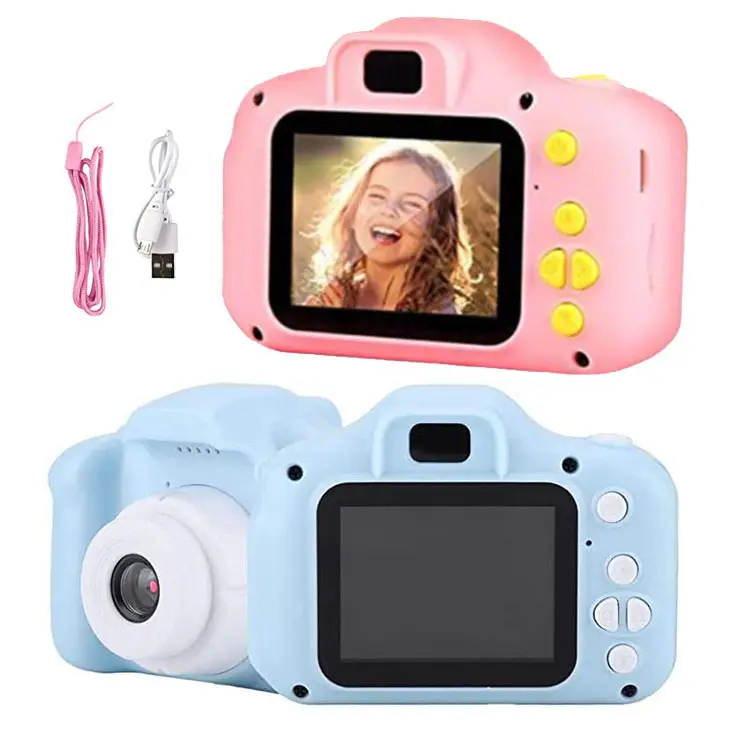 กล้องดิจิทัลสำหรับเด็กกล้องวิดีโอหน้าจอ HD บลูทูธขนาดเล็กน่ารักสำหรับเด็ก