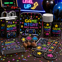 Maßgefertigte Plastik-Event-Deko Retro-Arcade-Spiel Geburtstagsparty-Zubehör Pixel-Themen-Dekorationen Geschenktüten