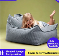 Canapé paresseux compressible garni de mousse déchiquetée, chaise tatami extra large à dossier unique pour enfants et salon, vente en gros