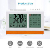 Smart Desktop Wecker Großes Display Digitaler Kalender Temperatur funktion Wohnzimmer im Freien Küche Büro Verwenden Sie Metall quadrat