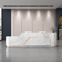 Bureau de réception moderne blanc de haute qualité, vente chaude, matériau écologique, cadre renforcé, durable pour le hall de bureau