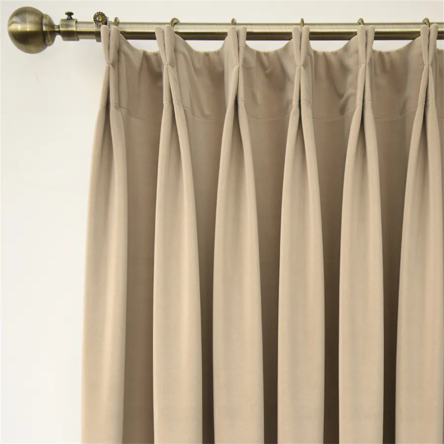 High Quality Living Room Insulated Pleats Australian Wool Luxury Fleece Curtains